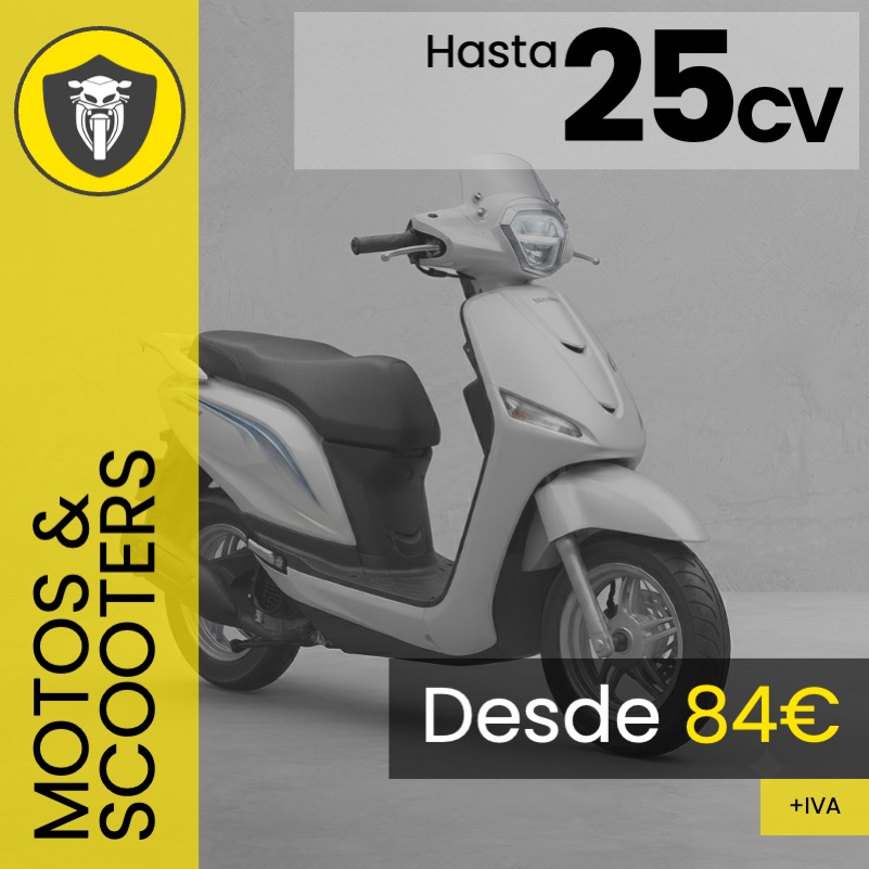 Garantía mecánica para motos y scooters de hasta 25 CV de segunda mano.