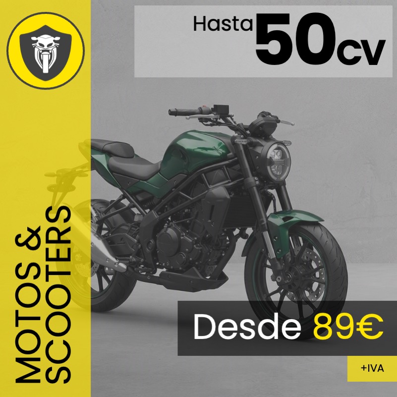 Garantía mecánica para motos y scooters de hasta 50 CV de segunda mano.